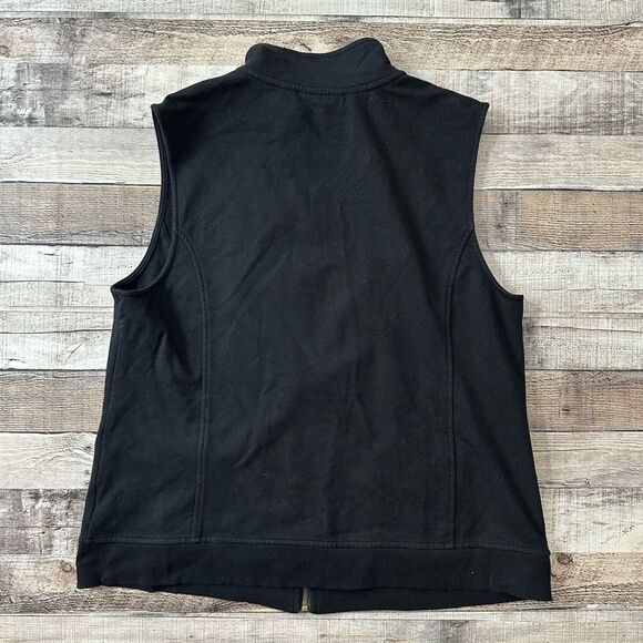 Croft & Barrow Black Zip Up Mock Neck Vest | Size Large - Picture 2 of 7